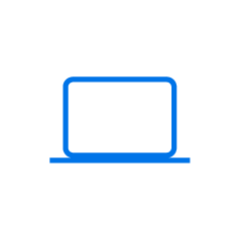 Піктограма портативного компʼютера синього кольору